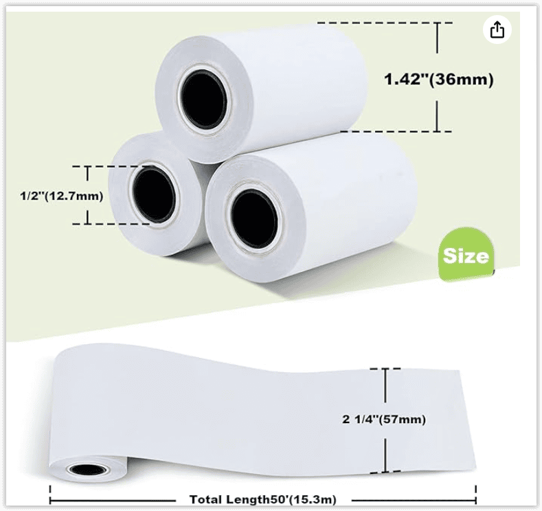 Cash Register POS Receipt Paper 2 1/4" x 50'