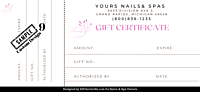 Nail Salon Gift Certificate Nail Salon Gift Certificate