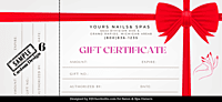 Nail Salon Gift Certificate Nail Salon Gift Certificate