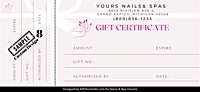 Nail Salon Gift Certificate Nail Salon Gift Certificate