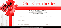 Nail Salon Gift Certificate Nail Salon Gift Certificate