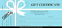 Nail Salon Gift Certificate Nail Salon Gift Certificate